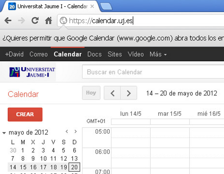 Acceso web al calendario