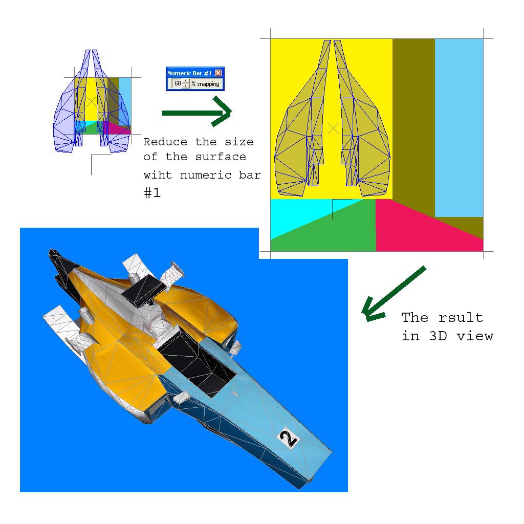 The proces of map a car, yo will see the mapped part in a different color